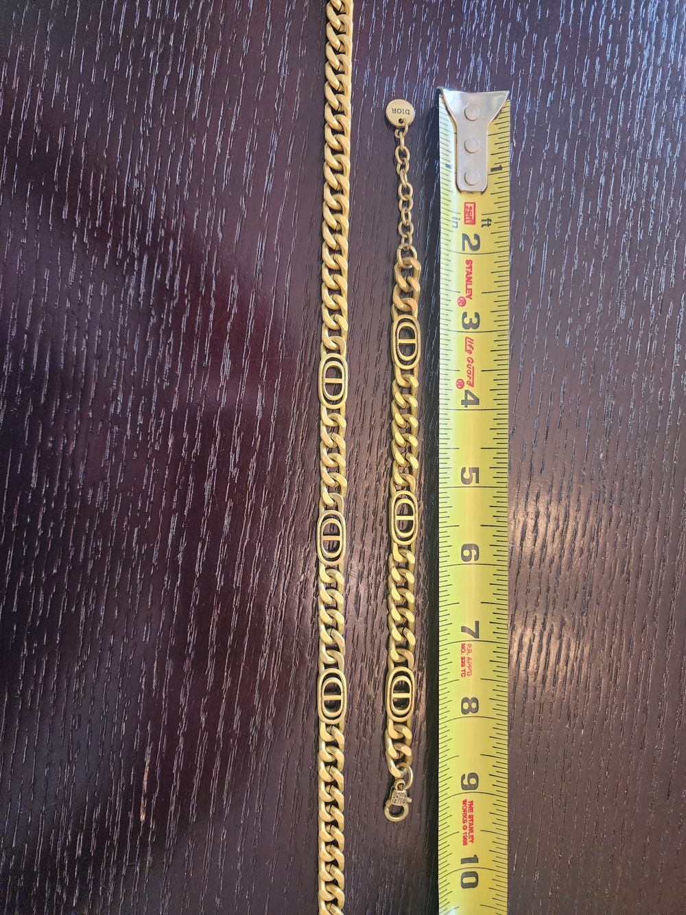 Gold Tone Chain Necklace and Bracelet Set